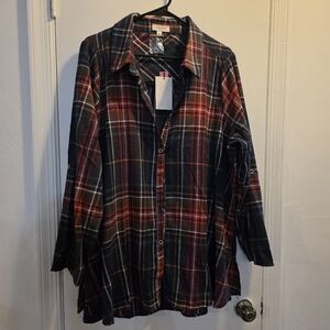 Plaid Button-Up Shirt